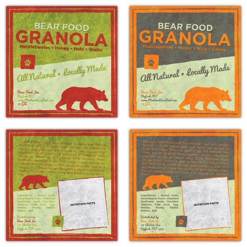 print or packaging design for Bear Food, Inc Diseño de CAIIIA