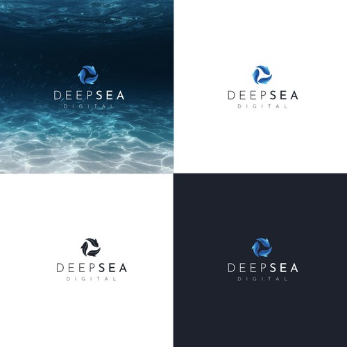 Design an ocean themed logo for a video production company. Design by Artur Zherdetskii