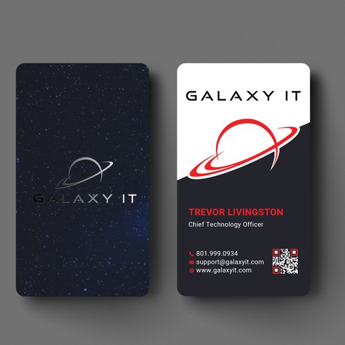 Create a Stellar Space-Themed Business Card for Galaxy IT Design by Roni_