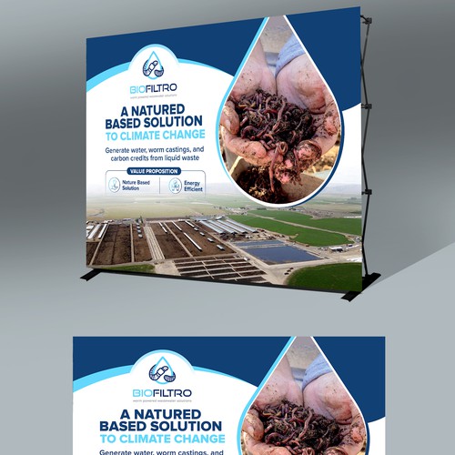 Design a Clean Trade Show Backdrop/Podium for a Regenerative Agriculture/Wastewater Company Réalisé par Create4Design