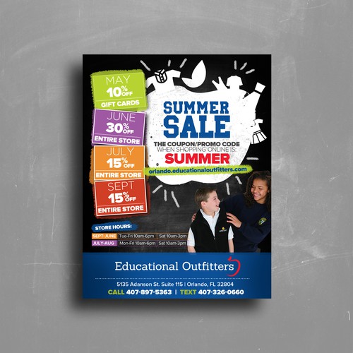 Design an attention grabbing sales flyer for school uniform