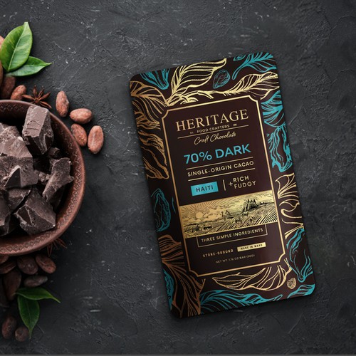 High-End Craft Chocolate Packaging that Creates a Sense of Heritage and Community Diseño de maxgraphic