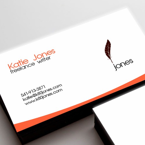 Design a business card with a millennial vibe for a freelance writer デザイン by Artvisto