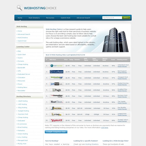 Redesign WebHostingChoice.com Design by Crafted Design