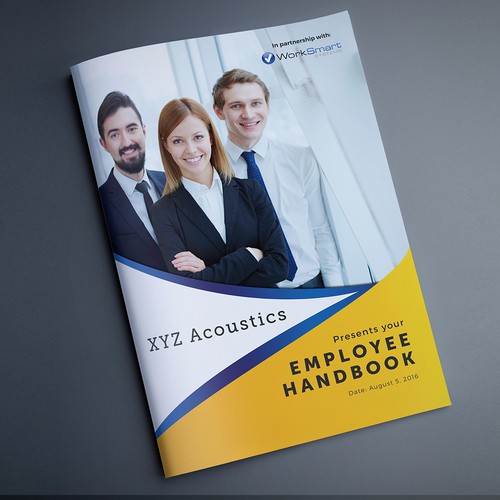 Design a new look for employee handbook - cover page/header/new font Réalisé par TwoBridgeProject