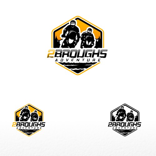 2Broughs Adventure Motorcycle Logo Design by srontovs