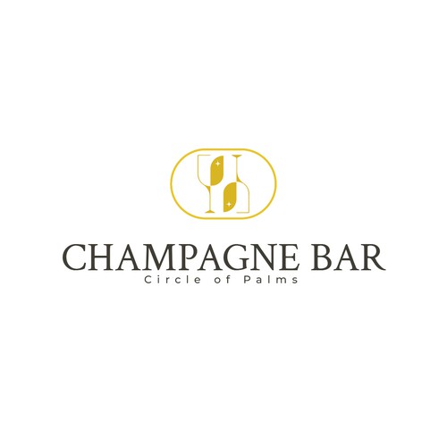 Luxury and modern Champagne Bar logo Design by ALTN