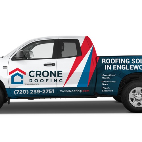 Roofing Contractor Truck Wrap Ontwerp door icon89GraPhicDeSign