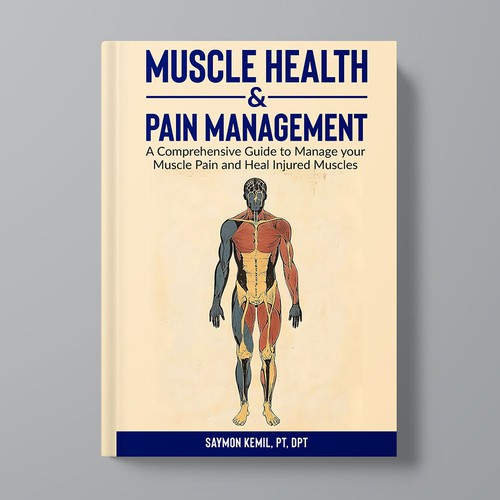 Book cover with a drawing images of the human anatomy combining muscles and bone structure. Design by Xnine