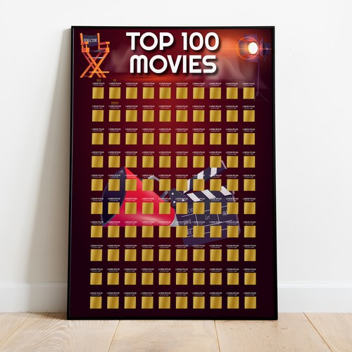 Scratch off Poster - Top 100 Movies Scratch off Poster Design by Daniel Petrof