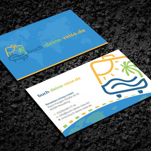 Bright and Colorful Business Cards for Travel Agency ...