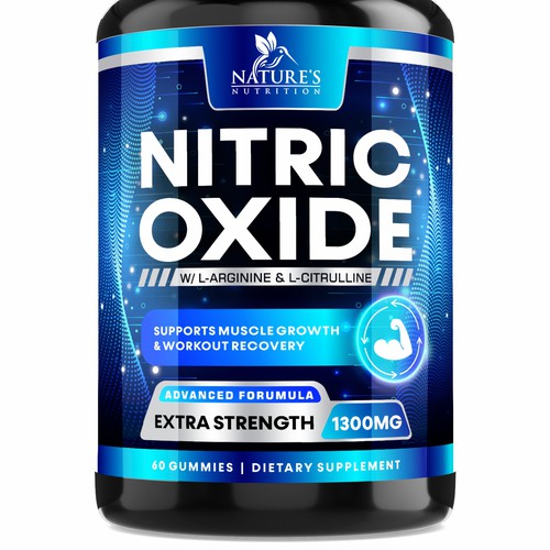 Nitric Oxide label design needed for Nature's Nutrition Diseño de GenScythe