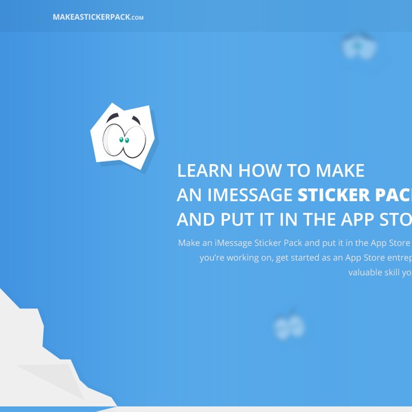 Landing Page for "MakeAStickerPack" Course!