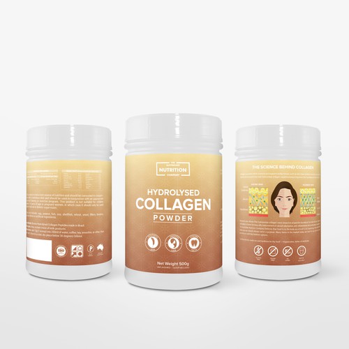 Eye-catching product design for collagen powder | Product packaging contest