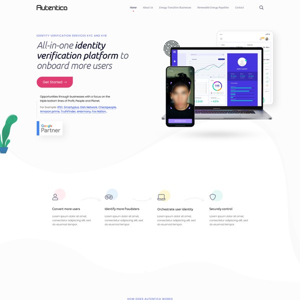 Landing Page Design for KYC & KYB