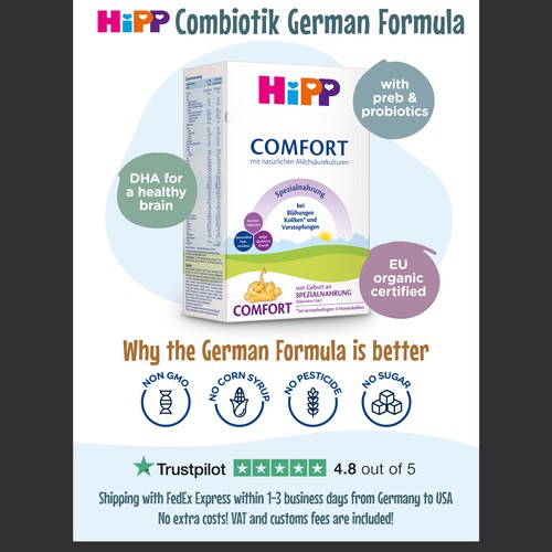 Baby Formula Flyer for a package insert campaign in the USA Design by digital.ian