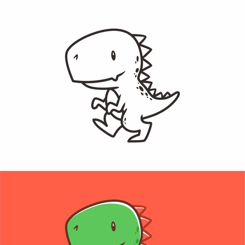 draw a cute T-REX icon/mascot Design by Mac _An