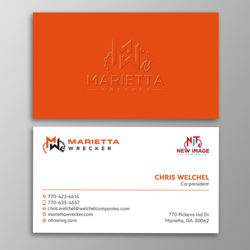 Powerful business card for large towing enterprise Design by Design sp