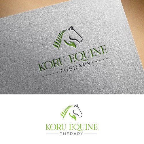 Equine sports massage logo with fern flair Design by ellie7