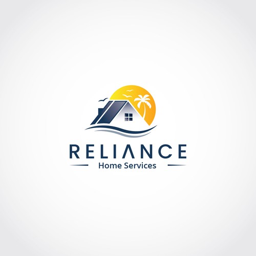 Logo for Reliable and Trustworthy Home Services Company Located on the Beach Design by Guavanaboy