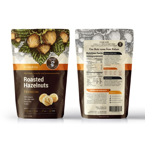 Create a great product package for Aznut hazelnuts Diseño de UniqueHub