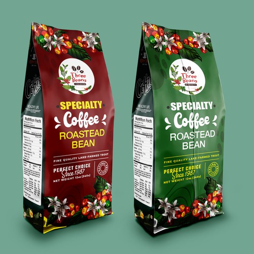 Label for specialty coffee roasted bean packaging Design by Mitun99