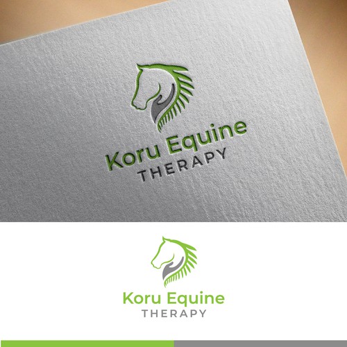 Equine sports massage logo with fern flair Design by ellie7