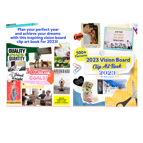 2023 Vision Board Clip Art Book Design Your Dream Year with a