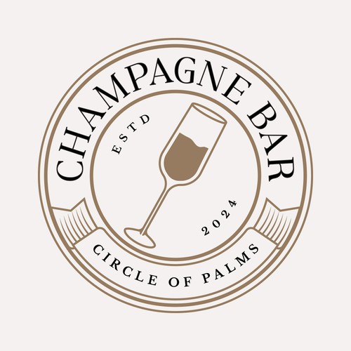 Luxury and modern Champagne Bar logo Design by Athenaッ