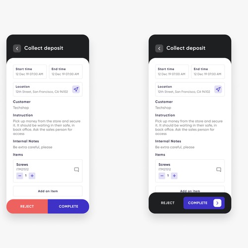 Clean and modern business app design Design by Jithin Roy ☀️