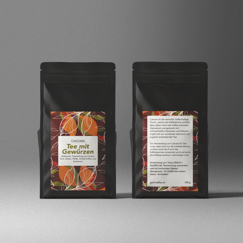 Cascara tea label Design by just.chaosofart