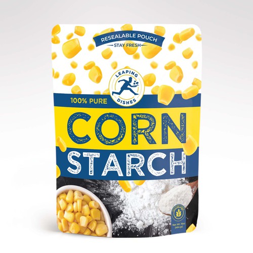 Need a BOLD DESIGN FOR CORN STARCH IN RESEALABLE BAG Design by TheBeeDee
