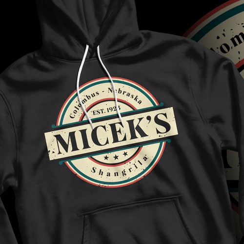 Retro hoodie illustration design for family owned bar Design by Oremeba