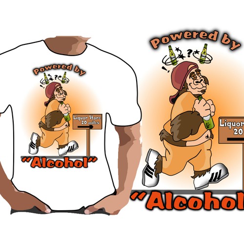 Create the next t-shirt design for Powered By Alcohol Design by T-Bear