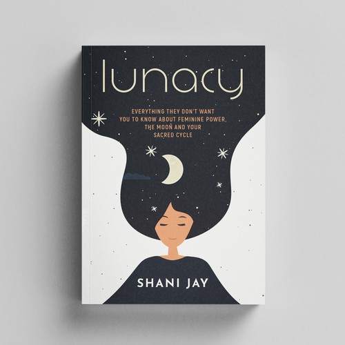 Beautiful nonfiction book cover design for a book about the moon & feminine energy aimed at women Design by Sahidul_Tuser