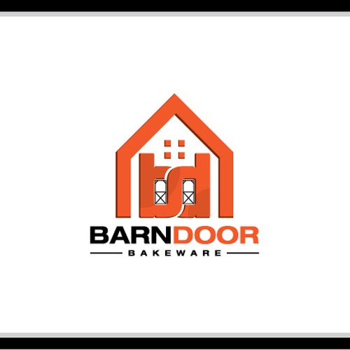 Create a "cool rustic" styled logo of a Barn Door for Barn Door Bakeware Logo Design by Keenan Design