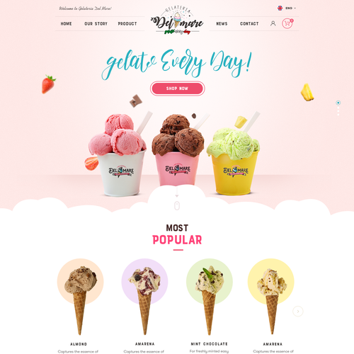 Design A Website For Our Gelato Ice Cream Shop Web Page Design Contest 99designs