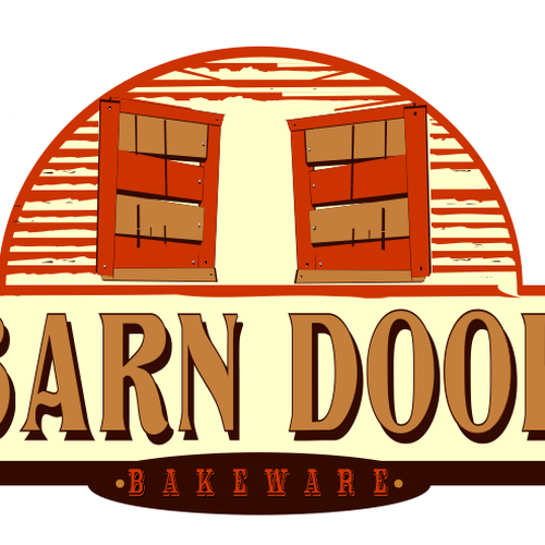 Create a "cool rustic" styled logo of a Barn Door for Barn Door Bakeware Logo Design by reastate