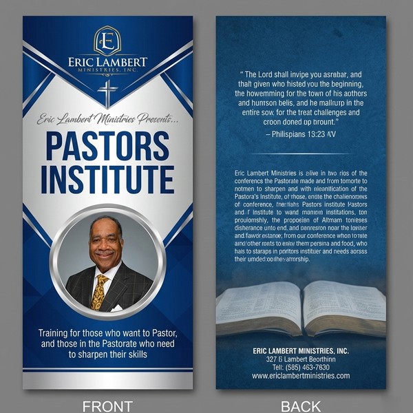 Blue Formal Concept for Pastor Institute Flyer