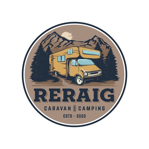 Retro RV camp logo for our new cool campsite! Design by Piccolo_Ney