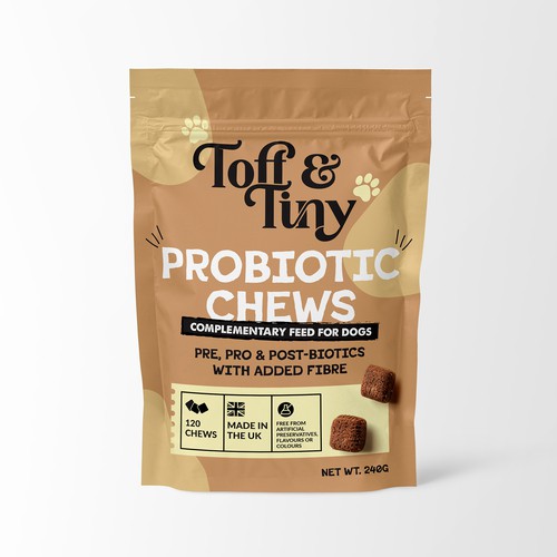Pouch packaging design - Probiotic Chews for dogs Design by Manthanshah