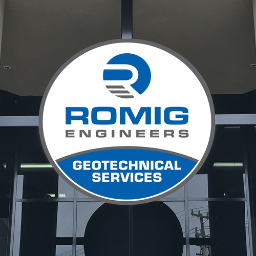 Circular Building Sign for Engineering Company Design by SoftSkills