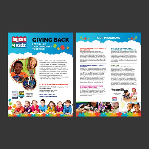 Bricks 4 kidz corporate sponsorship brochure, Postcard, flyer or print  contest