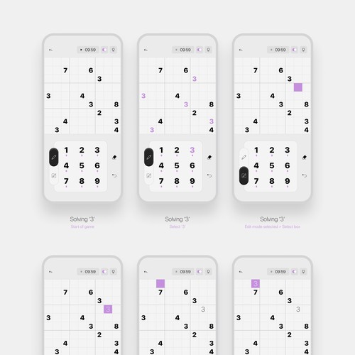 Elegant Sudoku game app design Design by V. L