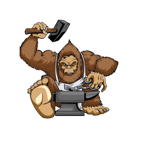 We need a Bigfoot mascot who is forging to showcase our brand Design réalisé par phong