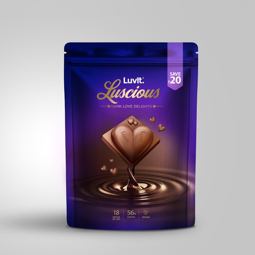 Design a standout label for a Premium Chocolate Homepack Design réalisé par sougatacreative