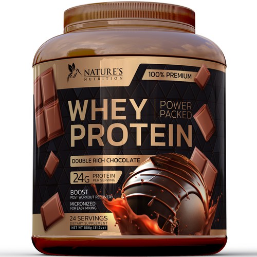 Tasty Whey Protein Chocolate Design Needed for Nature's Nutrition Design réalisé par R O S H I N