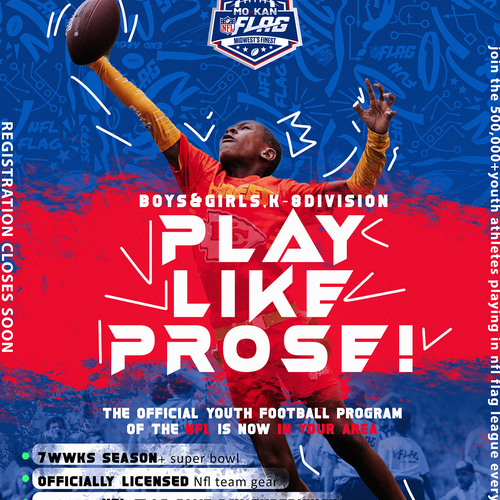 Exciting nfl flag youth football flyer for schools, Postcard, flyer or  print contest