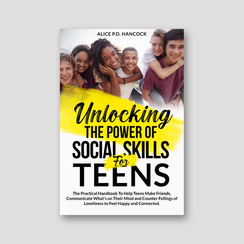 Minimalist Book cover for Teens ages 13-18 suffering from social anxiety and need to learn social skills Design by KMS Arafat