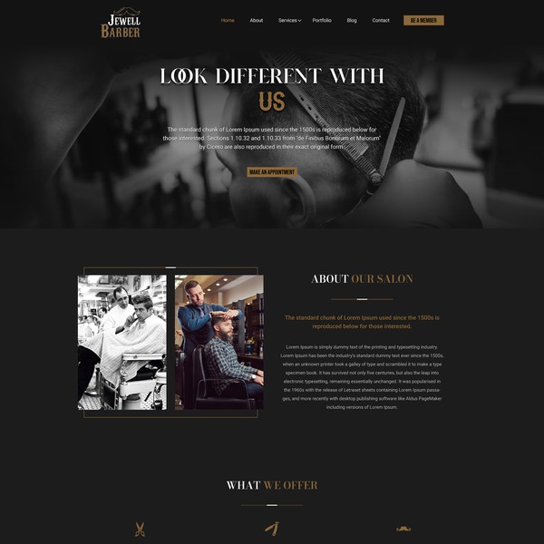 Design by Avi87 titled "Men saloon's website"
